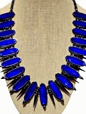 Kendra Scott Gwendolyn PROTOTYPE Necklace Cobalt Blue Illusion in Gunmetal